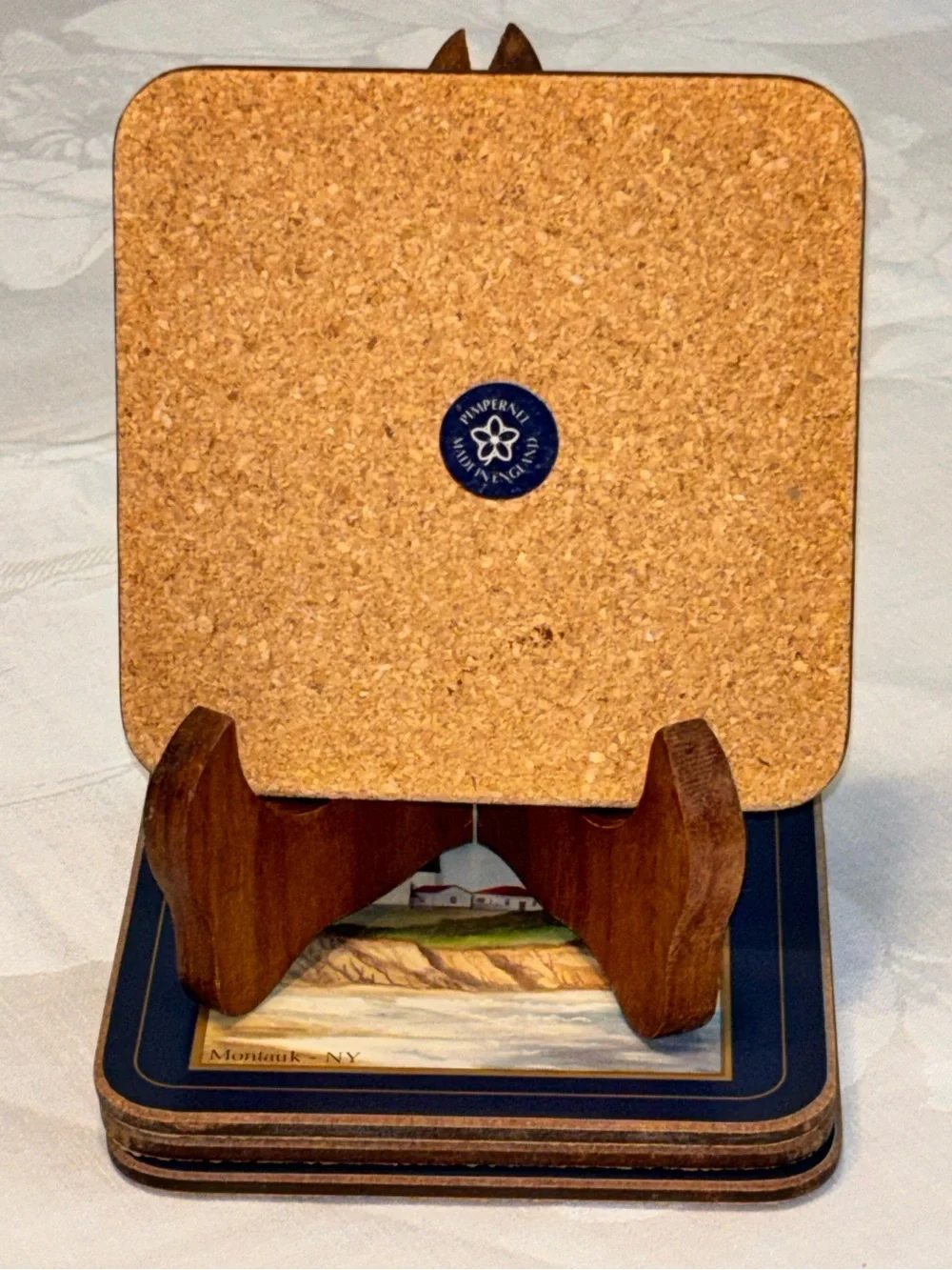 Vintage Pimpernel Lighthouse Coasters Set of 4 Cork Back Made in England